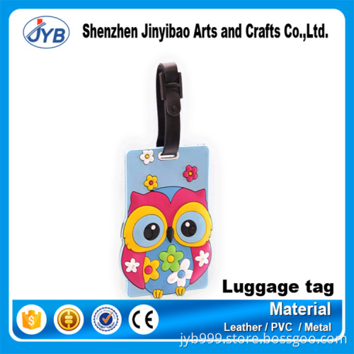 Cute cheap custom owl animal shape airport name tag luggage tags for promotion